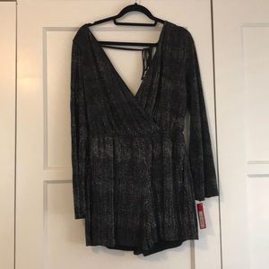 Shimmery Black/ Silver Romper NWOT